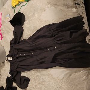 Sea ny long sleeve button down dress  black size m nwt